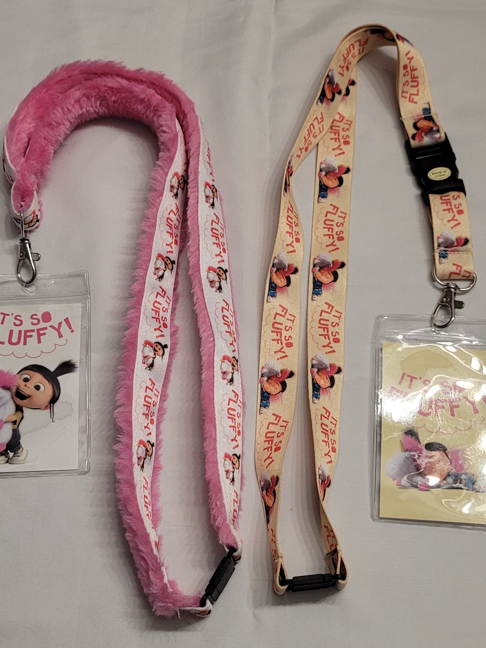 Despicable Me 3 Agnes Fluffy Kids Pink Fluffy Lanyard with Character Card Holder